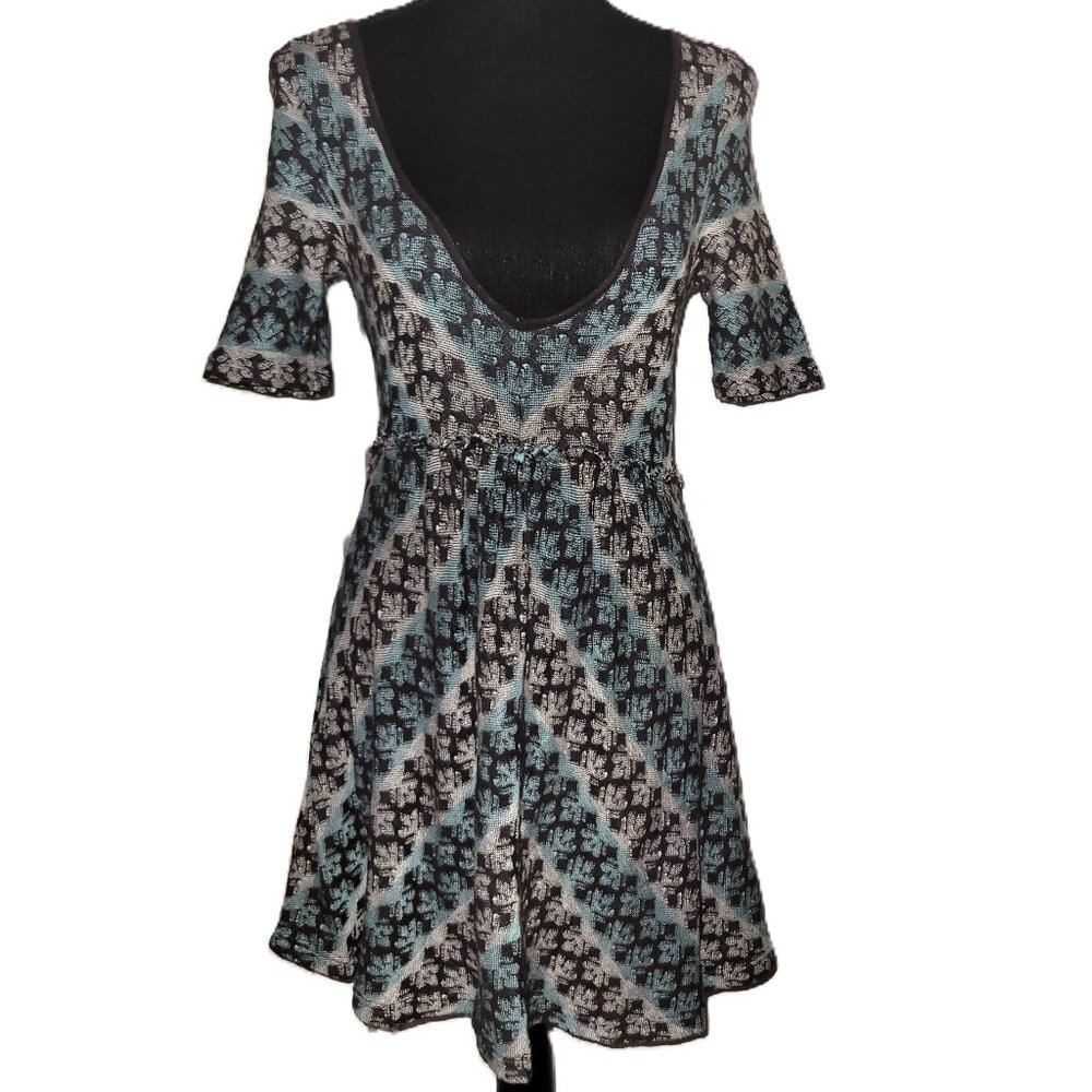 Free People Plunge Neck Mini Dress - S